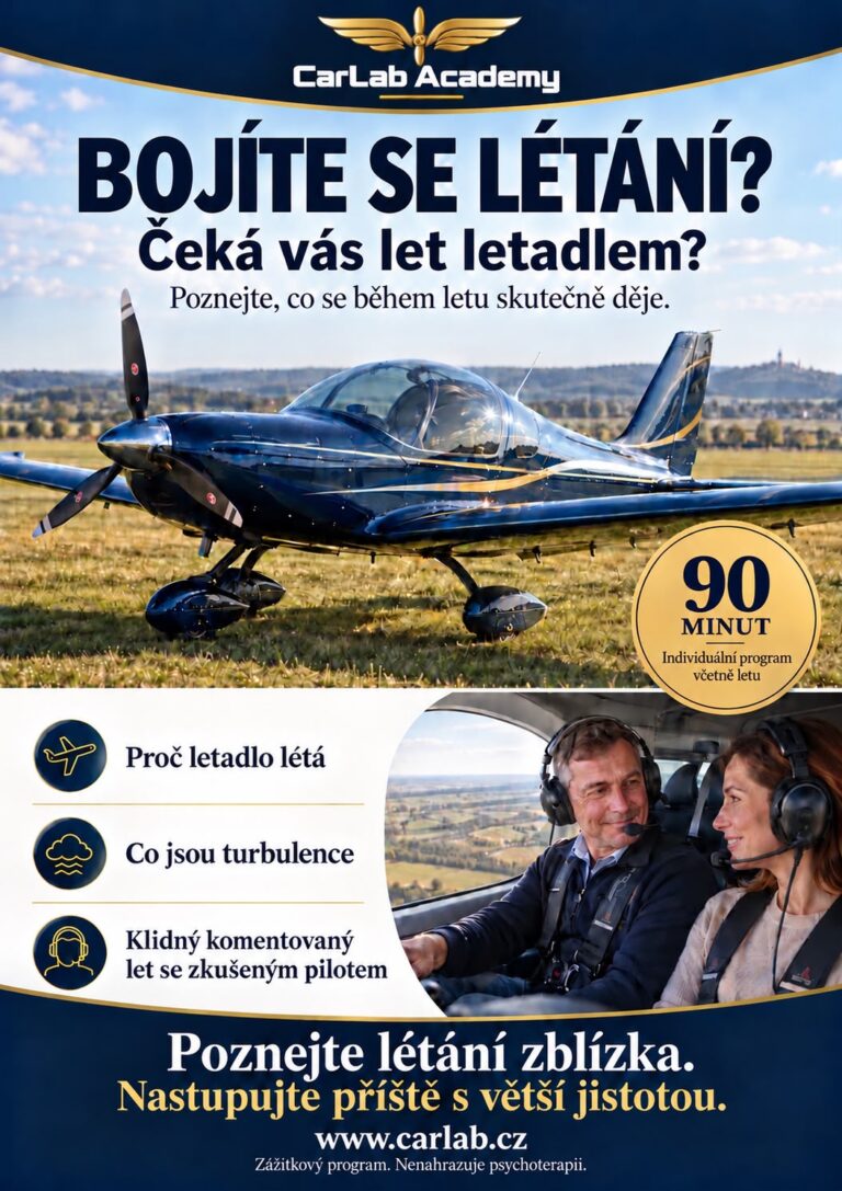 Plakát programu Překonej strach: Bojíte se létání? 90 minut včetně letu
